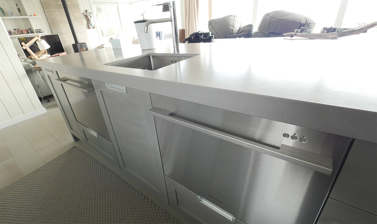 Kitchen renovations with underbench silver dishwasher